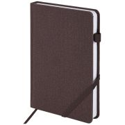 Ежедневник недатированный А5 138x213 мм BRAUBERG «Finest» под кожу, резинка, 136 л., коричневый, 111870