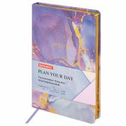 Ежедневник недатированный А5 (138х213 мм), BRAUBERG VISTA, под кожу, твердый, 136 л., «Marble», 112008