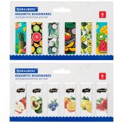 Закладки для книг МАГНИТНЫЕ, «FRUITS», набор 12 шт., 60x20 мм, BRAUBERG, 113173