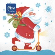 Салфетки бумажные 20 шт., 33х33 см, «Самокат», 3-слойные, PERO Prestige, 1114