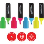 Набор текстовыделителей BRAUBERG 4 шт., АССОРТИ, «Contract», линия 1-5 мм, 150394