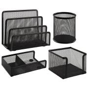 Настольный набор из металла BRAUBERG «Germanium», 4 предмета, черный, 231964