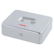 Ящик для денег, ценностей, документов, печатей, 90х240х300 мм, ключевой замок, серебристый, BRAUBERG, 291060