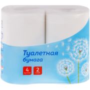 Бумага туалетная 2-слойная 4шт., OfficeClean, 37,5м/рул.,тиснение, белая