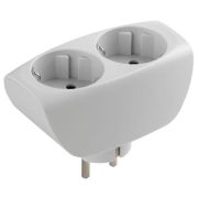 Сетевой тройник ЭРА, 2 розетки, с заземлением, со шторками, белый, SP-2e-W