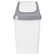 Ведро мусорное с КРЫШКОЙ (качающейся) 50 литров,«СВИНГ», 73х40х35 см, серое, IDEA, М 2464, М2464