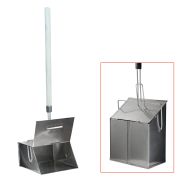 Совок для мусора, 24х29 см, закрывающаяся крышка, деревянная рукоятка 75 см, «ЛОВУШКА», металлический