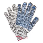 Перчатки хлопчатобумажные, КОМПЛЕКТ 5 ПАР, 7 класс, 60-62 г, 216 текс, ПВХ-точка, LAIMA «ПРОФИ», МЕЛАНЖ, 604471