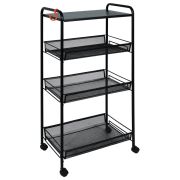 Этажерка «Ладья-34КС» офисно-бытовая 3 яруса+столик, металл, черная, 44,5х30х84 см, Э 357 Ч