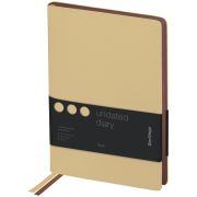 Ежедневник недатированный, А5, 136л., кожзам, Berlingo «Fuze», цветной срез, бежевый