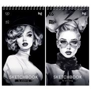 Скетчбук 40л.,105*195мм, BG «Fashion Week», на гребне, 120г/м2