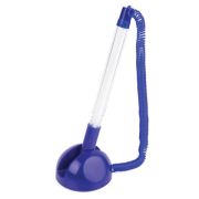 Ручка шариковая настольная синяя 0,5 мм BRAUBERG «Стенд-Пен», пружинка, корпус синий