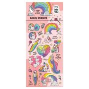 Наклейки гелевые MESHU «Rainbow unicorn», 10*23см, пакет европодвес