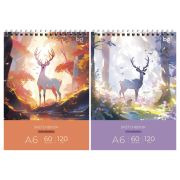 Скетчбук 60л., А6 BG «Сказочный олень», на гребне, глянцевая ламинация, 120г/м2