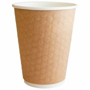 Стакан одноразовый бумажный 250/285 мл, КОМПЛЕКТ 50 шт., двухслойный с конгревом «Соты» КРАФТ ПАПЕРСКОП, 225002