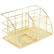 Органайзер для косметики и мелочей металлический 5 секций, MONTE VITA (МОНТЕ ВИТА), 140х220х127 мм, золото, 272477