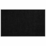 Коврик придверный 90х150 см, ЧЕРНЫЙ, влаго-грязезащитный, 430 г/м2, ребристый, ЛЮБАША СТАНДАРТ, 701038