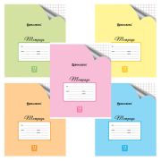 Тетрадь крупная клетка А5 12 л. обложка офсет, BRAUBERG ЭКО, пастельная с уголком