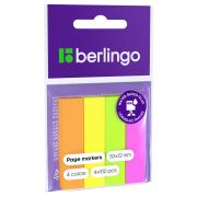 Закладки 12*50*4 цвета 100л неон Berlingo, бумажные