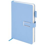 Ежедневник недатированный, А5, 143х210 мм, BRAUBERG «Dainty», под кожу, магнитная застежка, 160 л., голубой, 117144