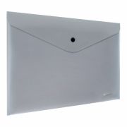 Папка-конверт с кнопкой СЕРЕБРИСТАЯ BRAUBERG «SILVER», А4, непрозрачная, ПРОЧНАЯ 0,2 мм