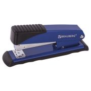 Степлер №24/6, 26/6 до 30 листов, металлический BRAUBERG «Office», синий