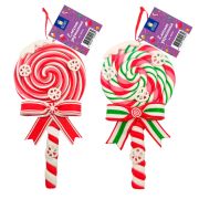 Украшение ёлочное (1 шт.) «Леденцы», 6,5х13 см, полимерная глина, ассорти 2 дизайна, ЗОЛОТАЯ СКАЗКА, 592407