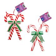 Украшение елочное (1 шт.) «Карамельная трость» 12х10 см, полимерная глина, ассорти 2 дизайна, ЗОЛОТАЯ СКАЗКА, 592411