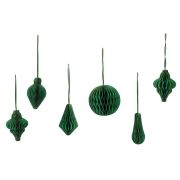 Елочные украшения из бумаги, НАБОР 6 шт., с глиттером, цвет изумрудный, ЗОЛОТАЯ СКАЗКА, 592541