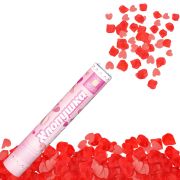 Хлопушка пневматическая 30 см «Сердечки и лепестки», бумага, розовый/красный, ЗОЛОТАЯ СКАЗКА, 592458