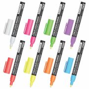 Маркеры меловые CHALK LIQUID MARKER, НЕОН, НАБОР 8 ЦВЕТОВ, 3 мм, стираемые, BRAUBERG «CHALK», 152597