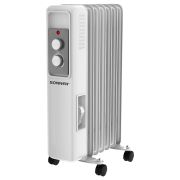 Обогреватель масляный SONNEN DFS-7E, 7 секций, 1500 Вт, 3 режима, механическое управление, белый, 457779