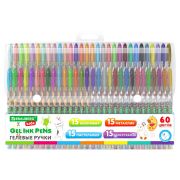 Ручки гелевые BRAUBERG KIDS «CUTE ANIMALS», НАБОР 60 ЦВЕТОВ, корпус с печатью, узел 1 мм, линия письма 0,7 мм, 144450