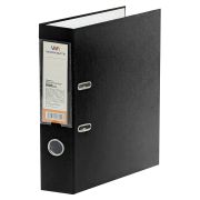 Папка-регистратор черная А4/75мм Workmate, карман на корешке, ПП покрытие