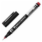 Маркер перманентный BRAUBERG «Jet», КРАСНЫЙ, супертонкий металлический наконечник 0,5 мм