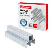 Скобы для степлера №23/13, 1000 штук, BRAUBERG, от 30 до 80 листов