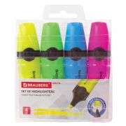 Набор маркеров-текстовыделителей 4 шт BRAUBERG АССОРТИ, «DELTA», линия 1-5 мм