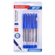 Ручки шариковые BRAUBERG «BP-GT», НАБОР 10 ШТУК, СИНИЕ, евронаконечник 0,7 мм, линия письма 0,35 мм, блистер