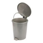 Ведро для мусора 12л. пластмассовое с педалью и откидной крышкой, серое