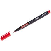 Маркер перманентный 1мм красный  круглый пишущий узел Berlingo