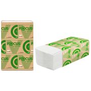 Полотенца бумажные 1-слойные лист. Focus Eco (V-сл) , 200л/пач, 23*20,5 см, белые