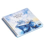 Скетчбук для акварели 20л., 190*190 Greenwich Line «Navy ships», на гребне, 200г/м2