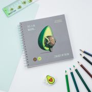 Скетчбук 60л., 150*150 MESHU «Avocadreams», на гребне, выб. лак, soft-touch, 120г/м2