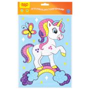 Аппликация помпонами Мульти-Пульти «Единорог», 20*28см, с раскраской, европодвес