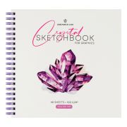 Скетчбук для графики и эскизов 40л., 190*190 Greenwich Line «Crystal. Amethyst Stone», на гребне, 160г/м2