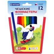 Фломастеры Centropen «Пингвины», 12цв., смываемые, картон, европодвес