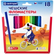 Фломастеры Centropen «Пингвины», 18цв., смываемые, картон, европодвес