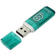 Память Smart Buy «Glossy»  8GB, USB 2.0 Flash Drive, зеленый