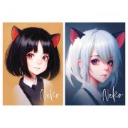 Блокнот А5 50л. на отрывной склейке MESHU «Neko», матовая ламинация, тиснение фольгой